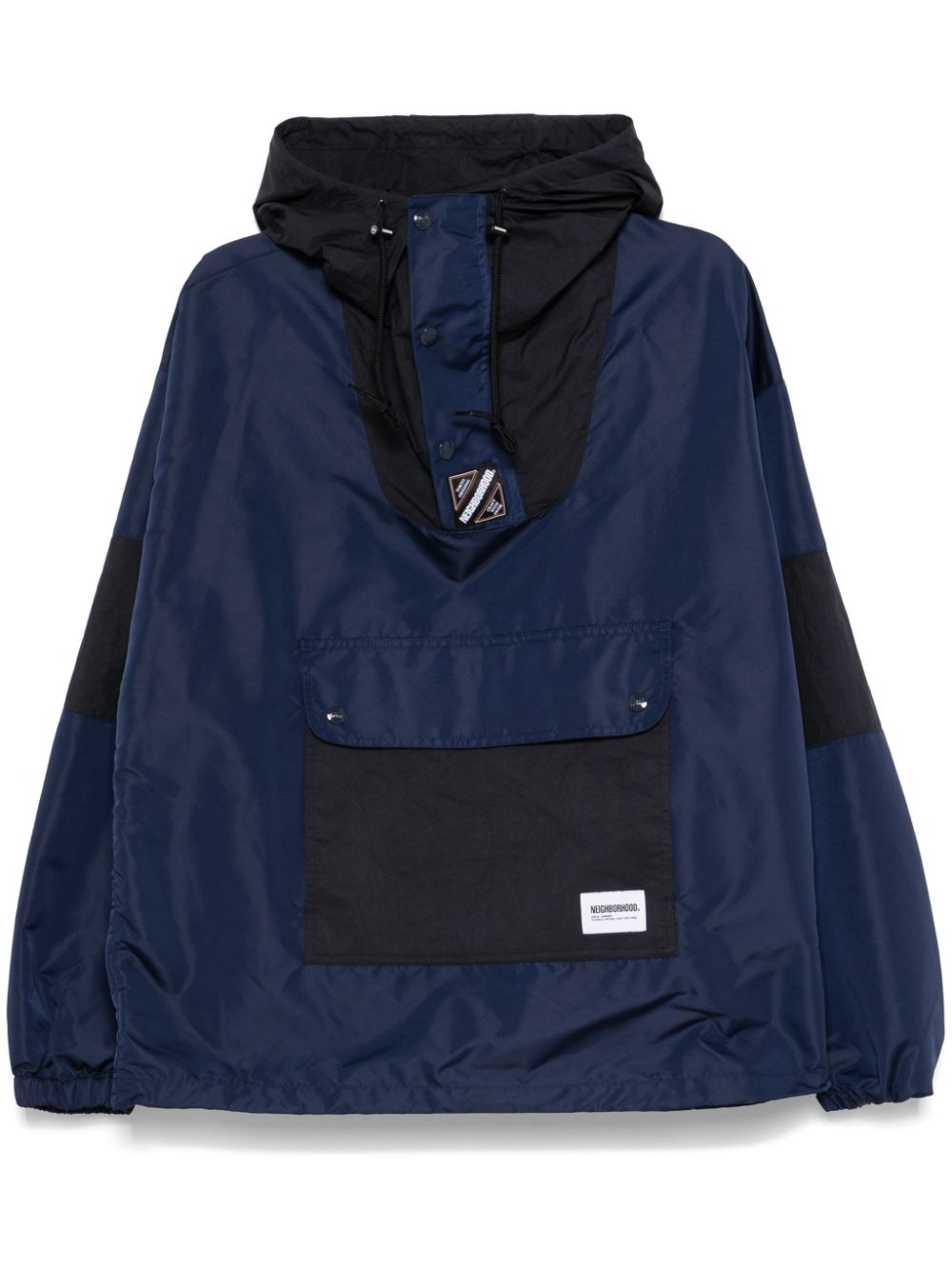 Logo-patch jacket - Blue