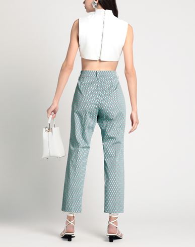 Woman Pants Turquoise Size 10 Cotton, Elastane