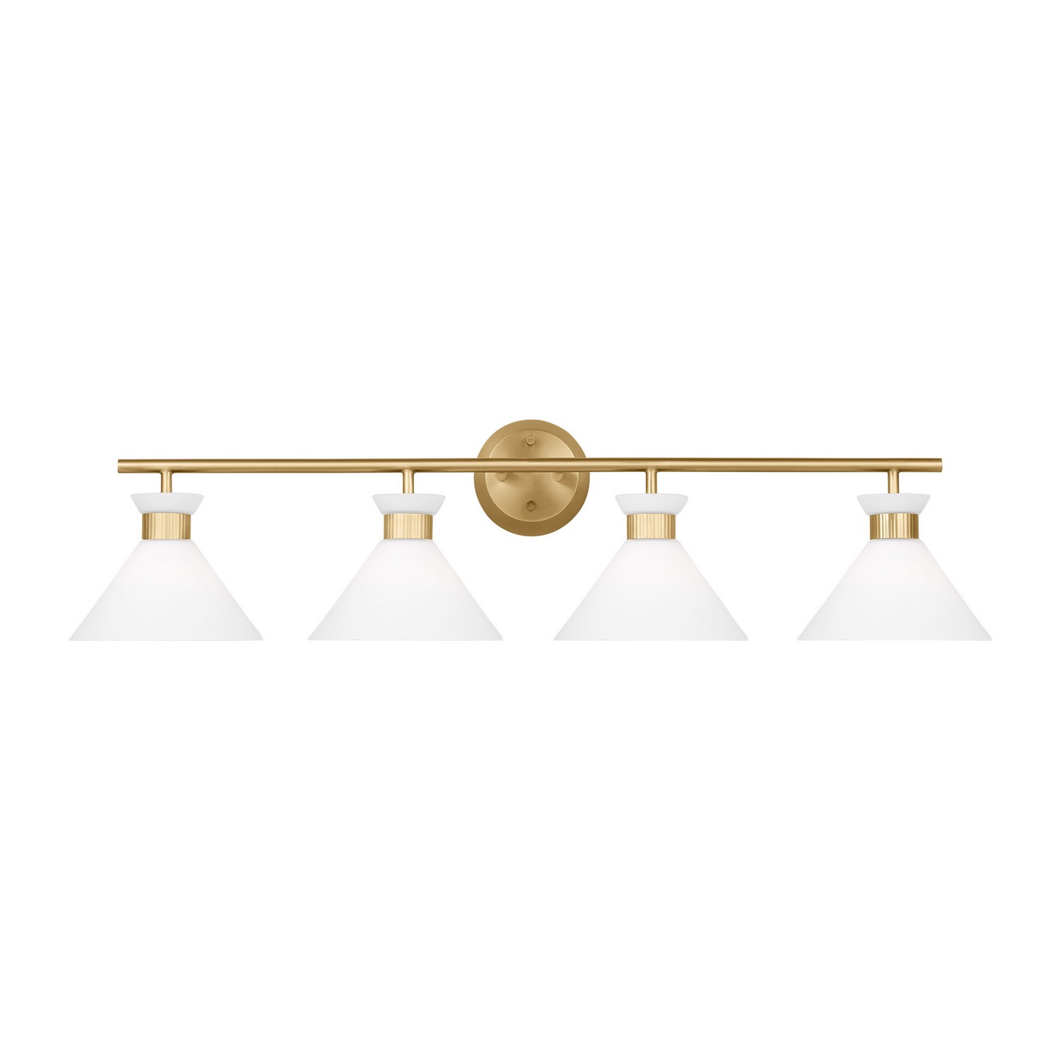 Satin Brass Four Light Bath from the Belcarra Collection