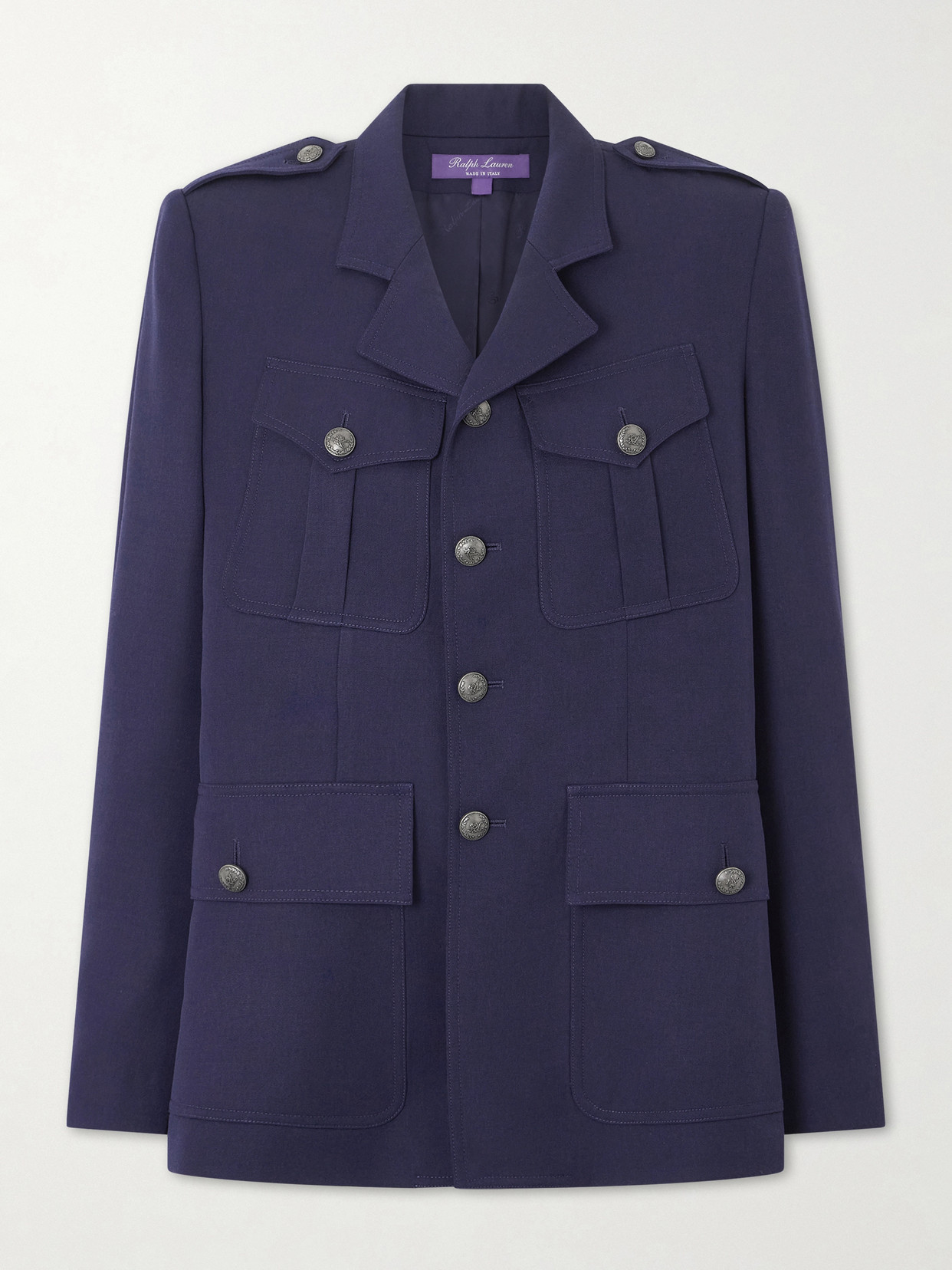 Annabeth Grain De Poudre Wool Jacket - Blue