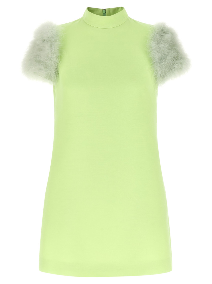 Green Crpe Mini Dress