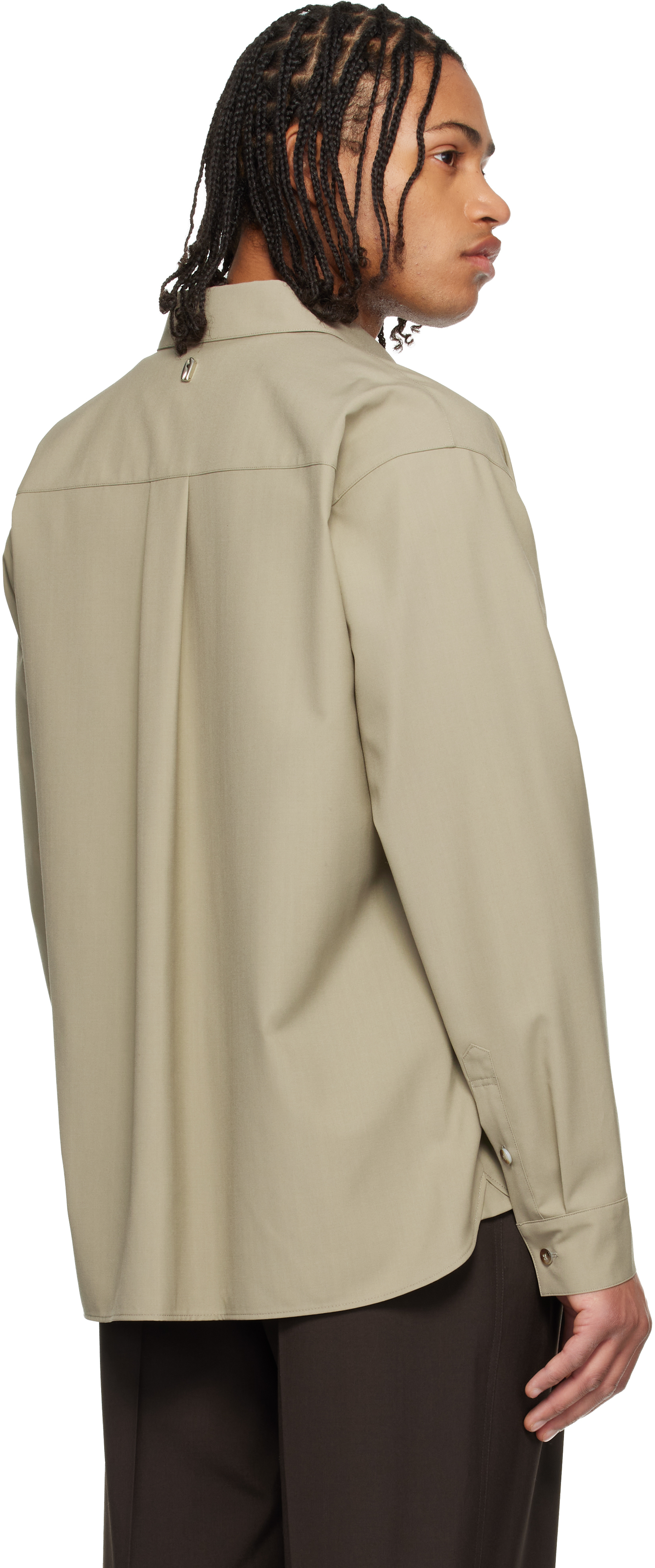 Beige Classic Wool-Blend Shirt