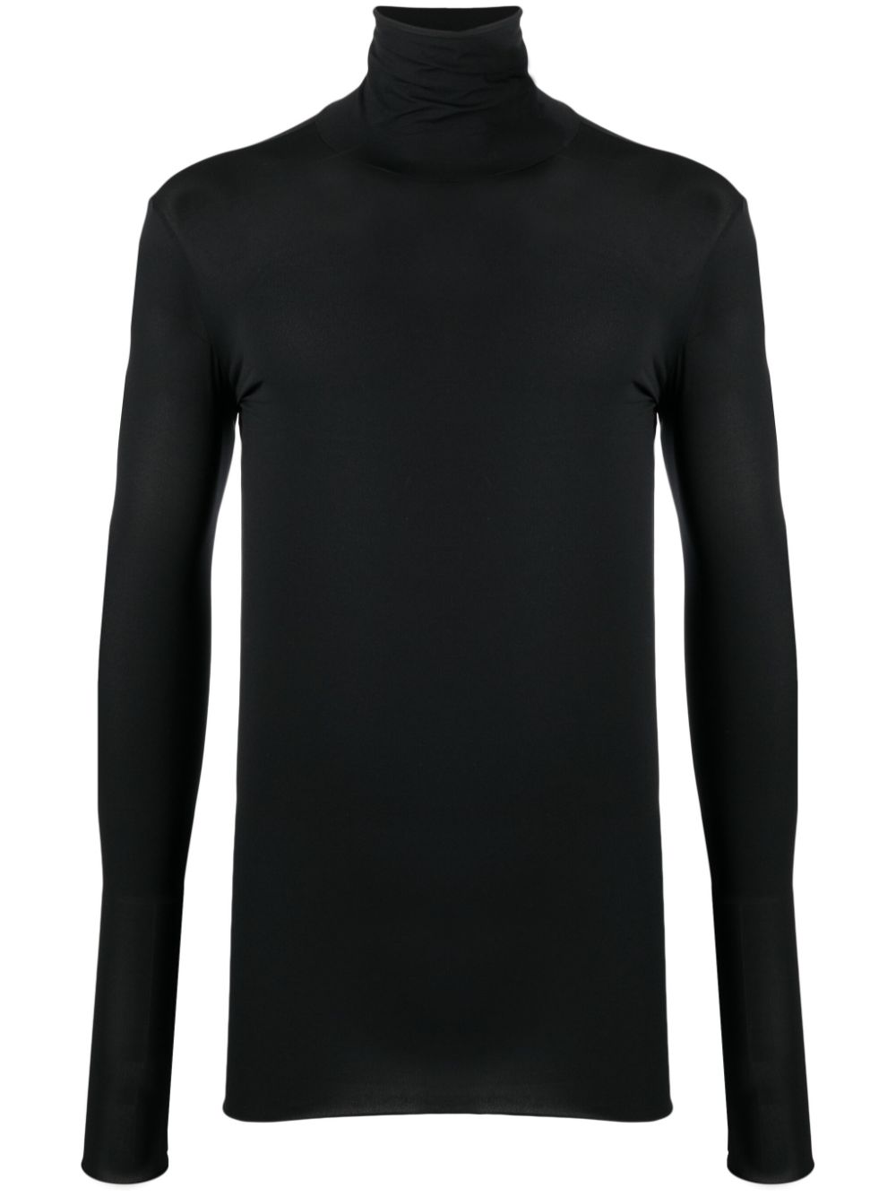 High-neck long-sleeve T-shirt - Black