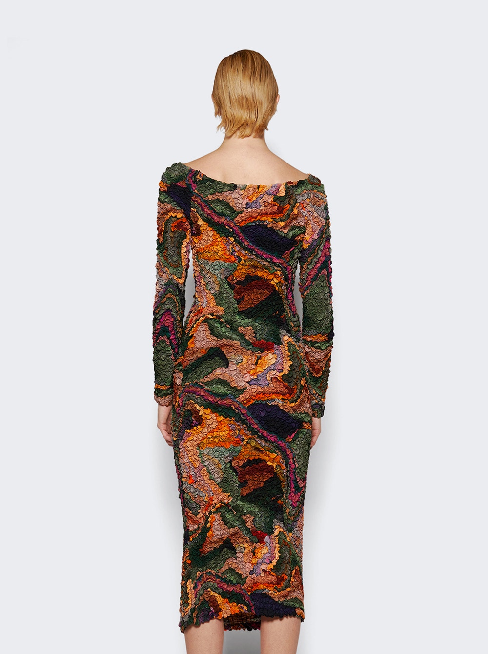 Eliza textured dress - Orange