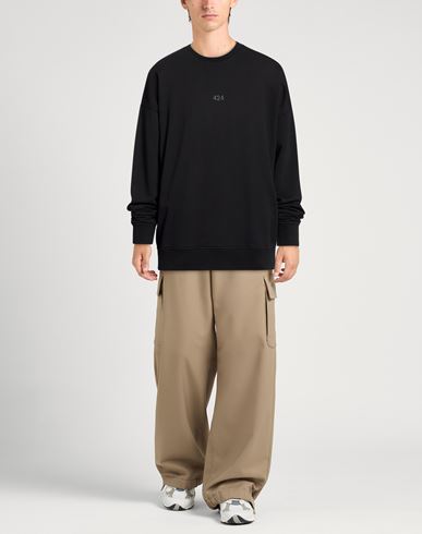 Man Sweatshirt Black Size L Cotton