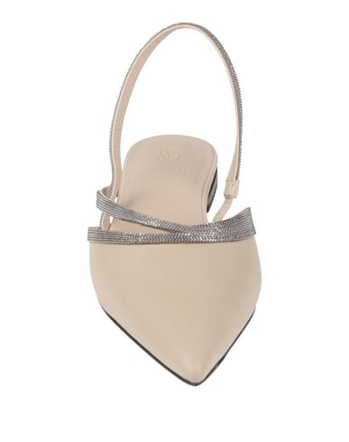 Woman Ballet flats Beige Size 10 Leather