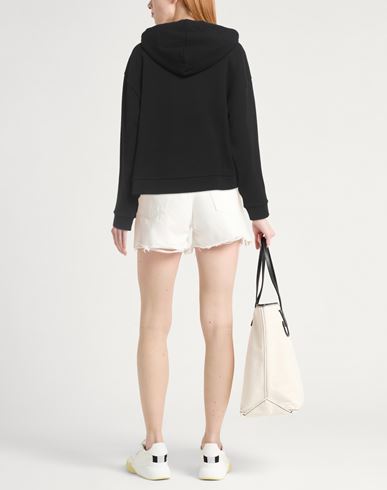 Woman Sweatshirt Black Size L Cotton, Elastane