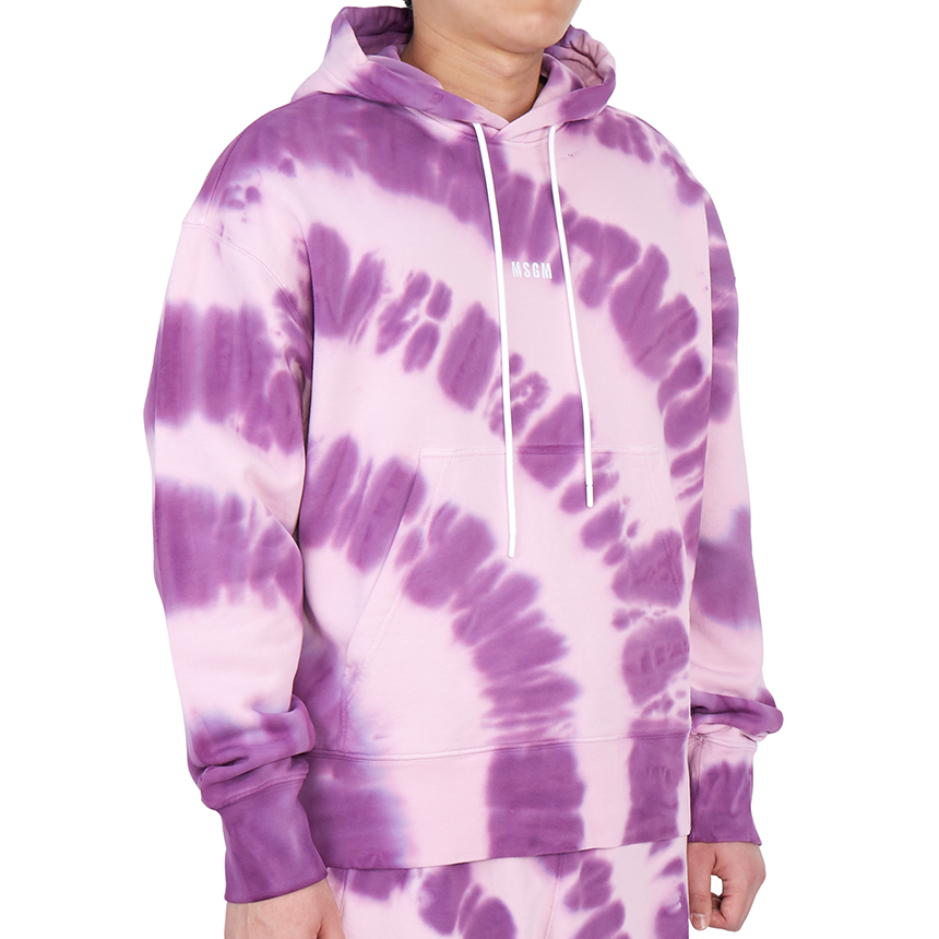 Logo-print tie-dye hoodie