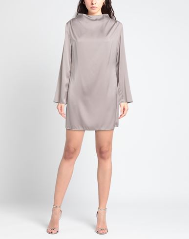Woman Mini dress Grey Size 2 Polyester, Elastane