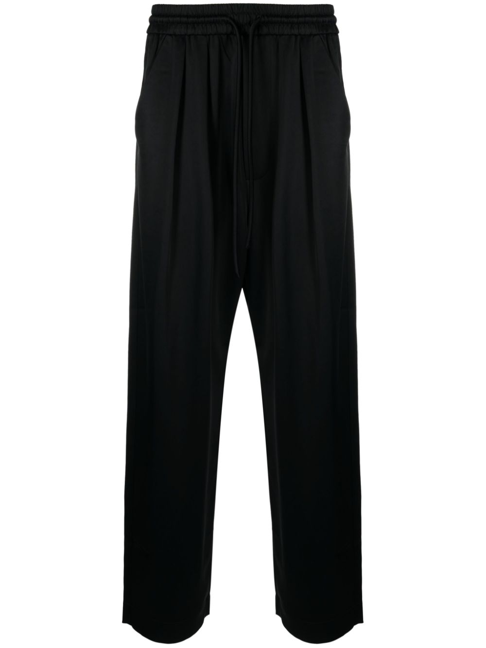 Satin straight-leg trousers - Black