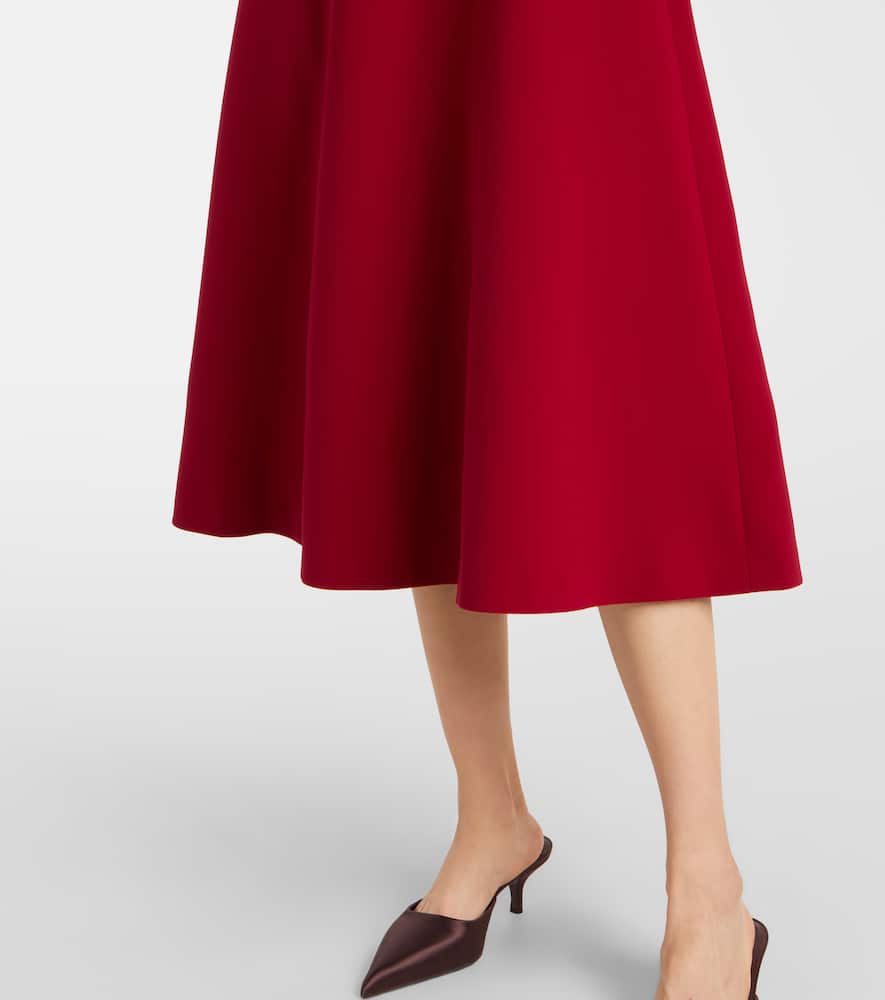 Bow-detail crêpe midi dress