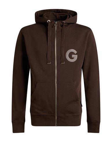 Man Sweatshirt Dark brown Size L Cotton