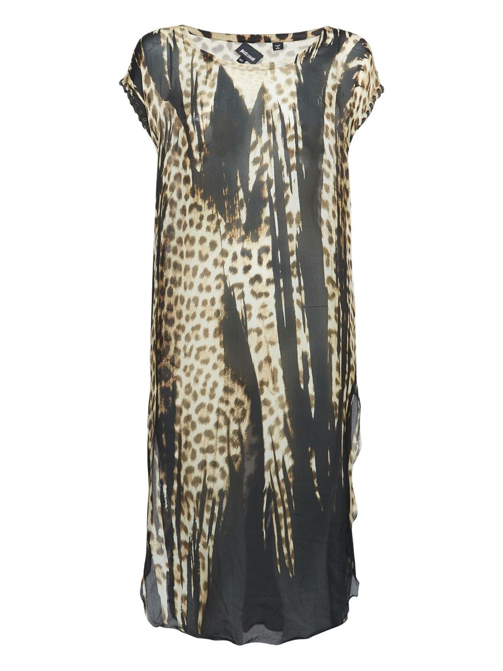 Leopard-print silk dress - Brown