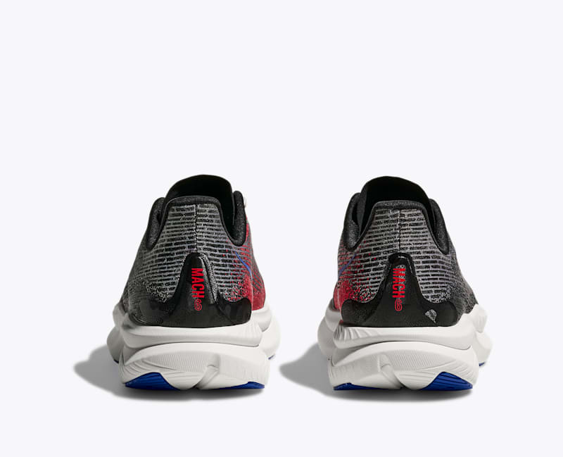 HOKA Mach 6 Shoes in Black/Vermillion