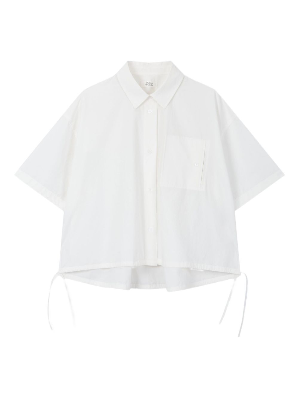 Short-sleeve cropped shirt - White