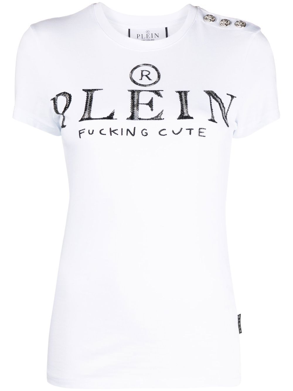 Crystal-embellished logo T-shirt - Black