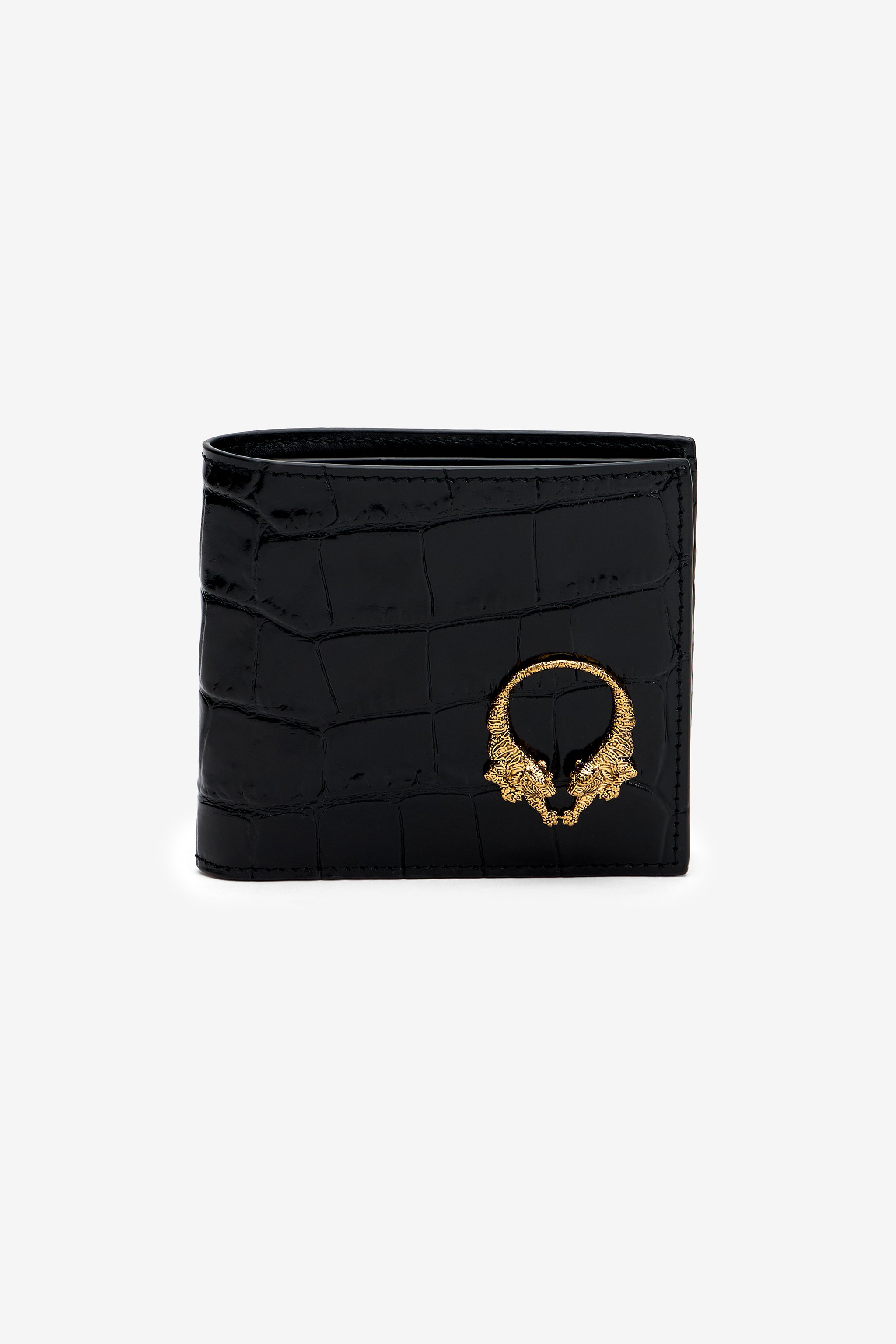 Crocodile-embossed Leather Wallet