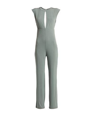 Woman Jumpsuit Military green Size L Viscose, Polyester, Elastane
