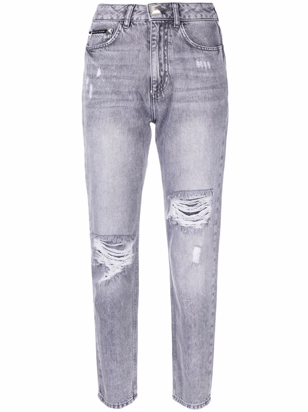 Ripped cropped jeans - Grey