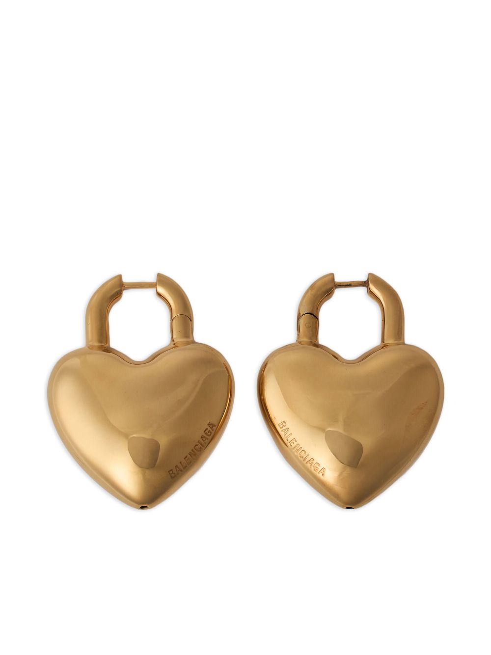 Heart-shaped hoop earrings - Gold