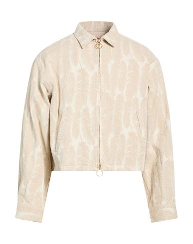 Man Denim outerwear Beige Size 4 Cotton