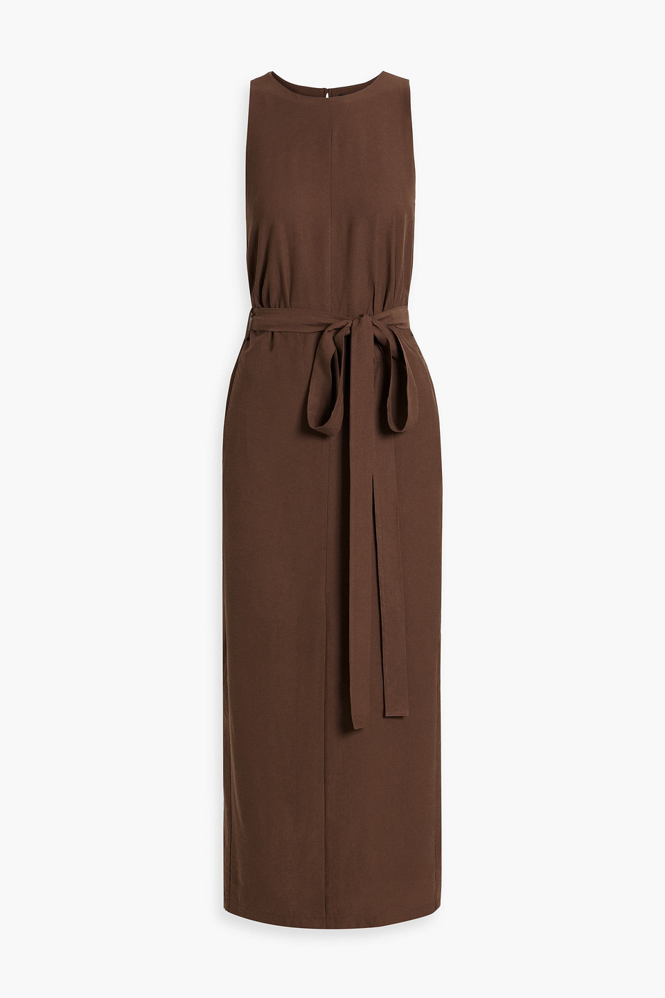 A.EMERY - Uli belted twill midi dress - Brown - UK 10