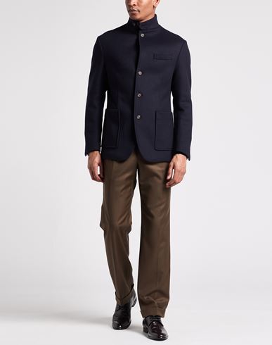 Platinum Man Jacket Midnight blue Size 44 Wool, Cashmere