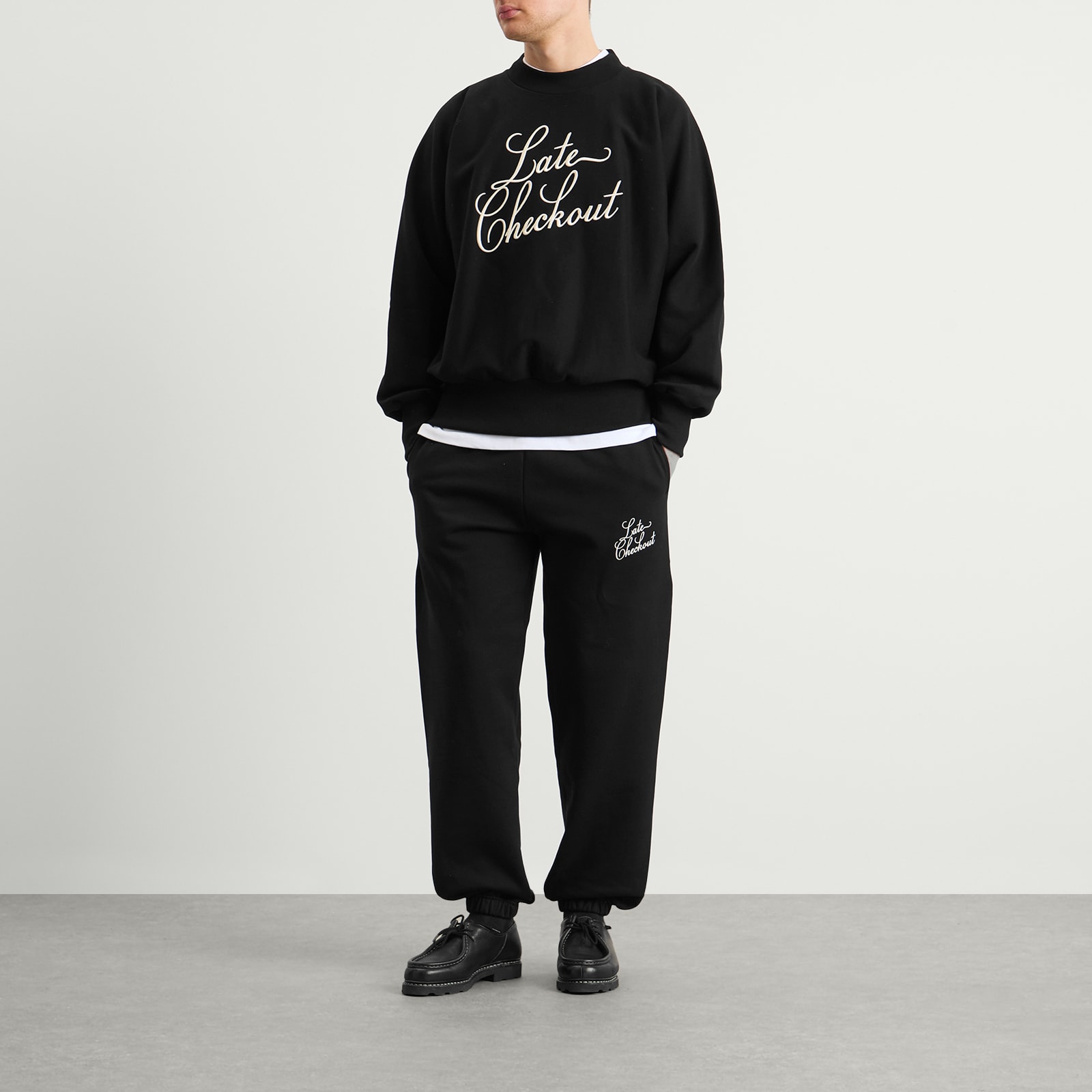 Men's Black/White Script Crewneck Sweatshirt