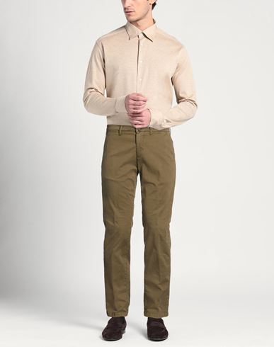 Man Pants Military green Size 40 Cotton, Elastane