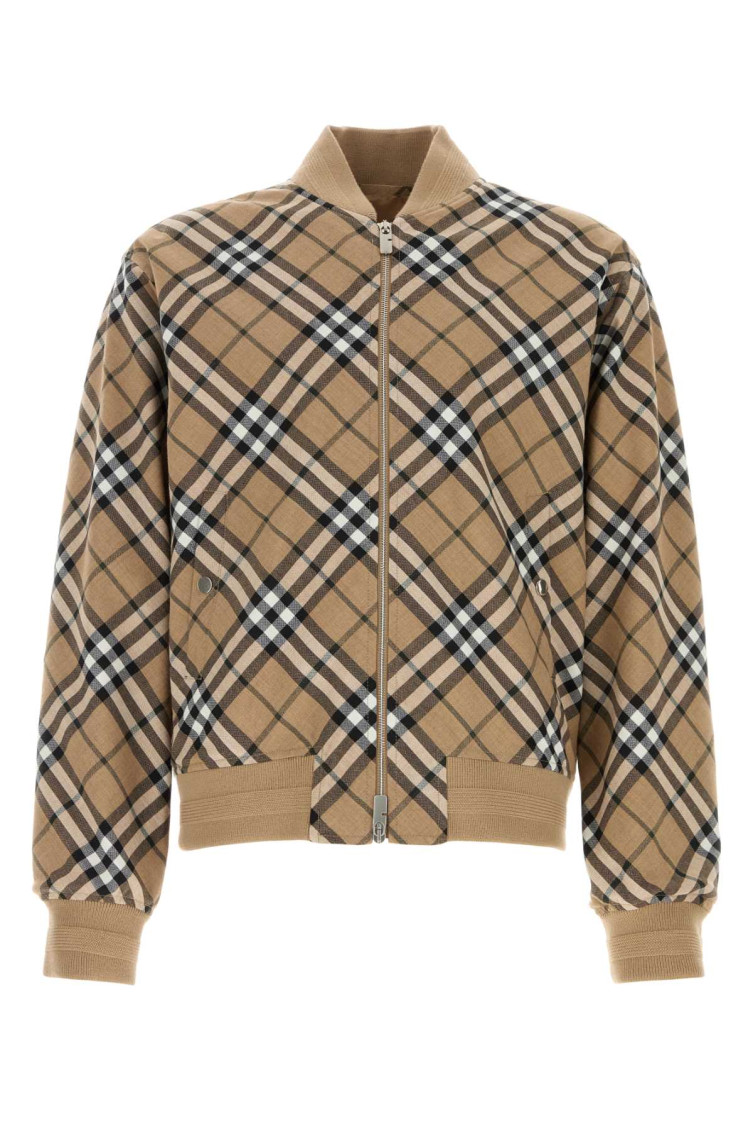 Check Beige Bomber