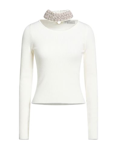 Woman Turtleneck Cream Size 4 Merino Wool, Lycra