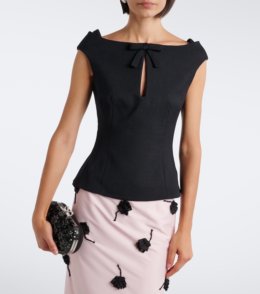 Bow-detail off-shoulder top