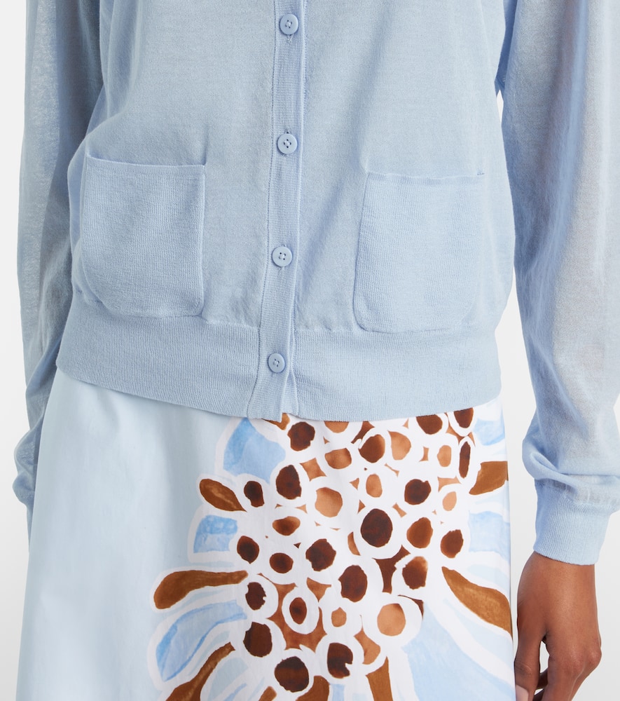 Summer semi-sheer cotton-blend cardigan