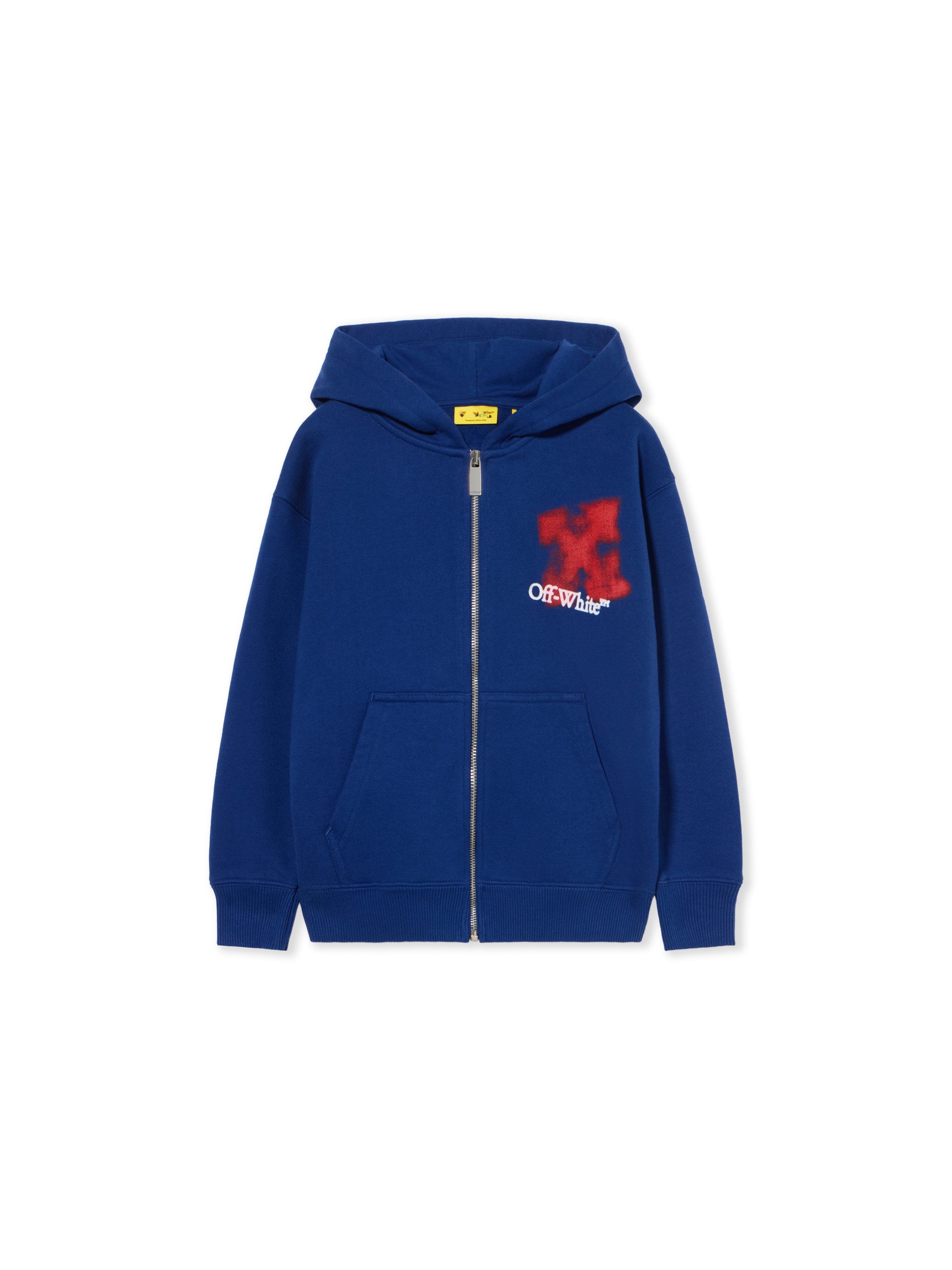Arrow Spray Zip Logo Hoodie - Kids Clothing Blue