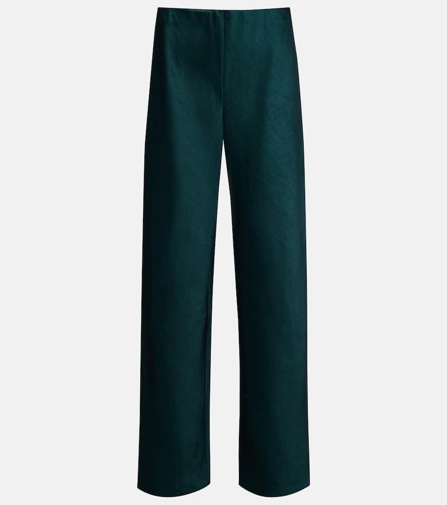 High-rise satin wide-leg pants