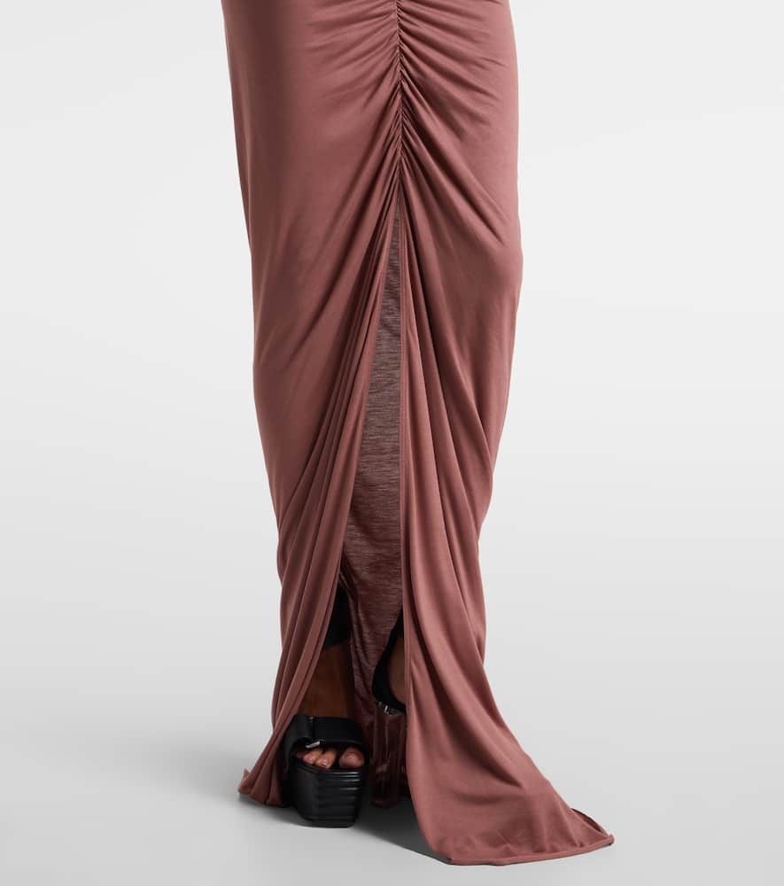 Poppy LS ruched jersey maxi skirt