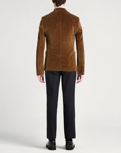 Man Blazer Brown Size 36 Cotton, Polyester