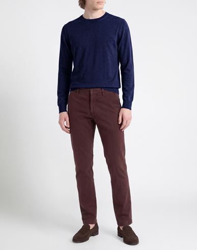 Man Pants Burgundy Size 31 Cotton, Elastane
