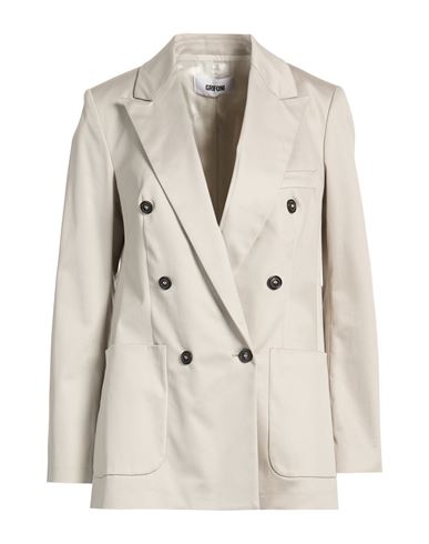 Woman Blazer Light grey Size 10 Cotton, Elastane