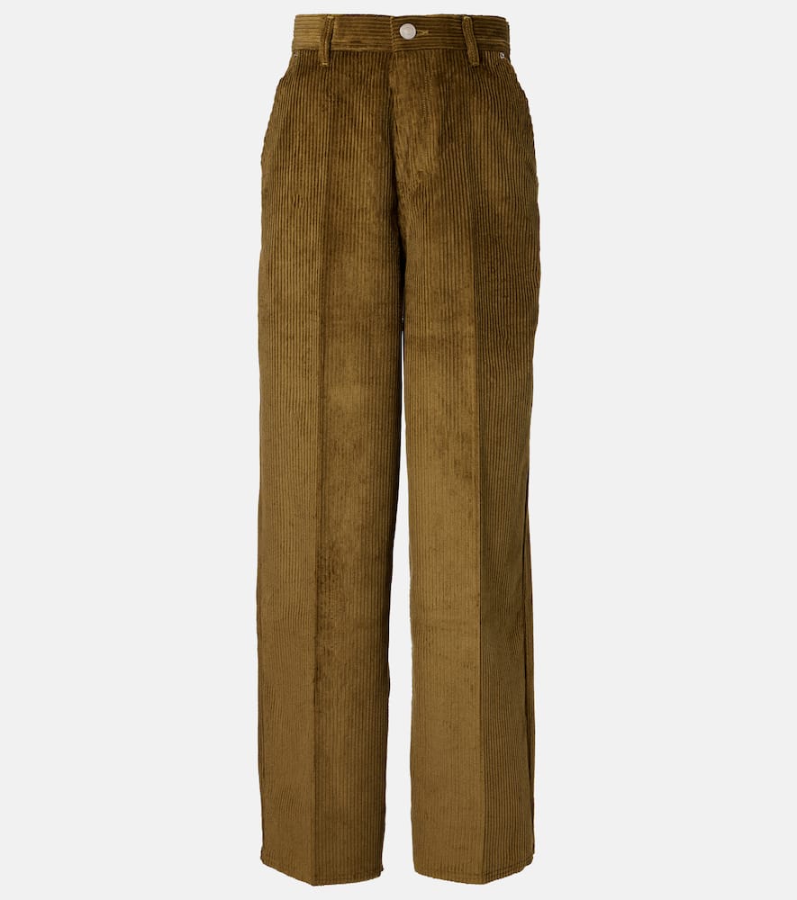 Cotton corduroy wide-leg pants