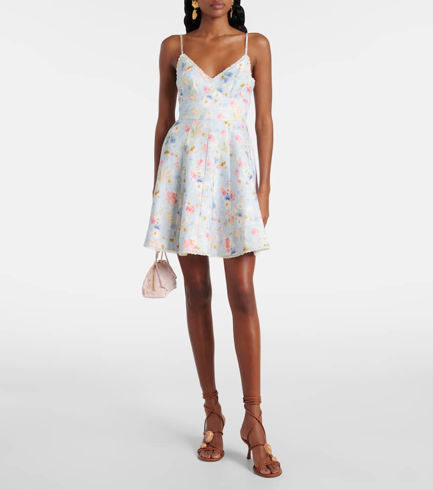 Lucky floral linen minidress