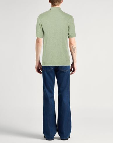 Man Polo shirt Sage green Size 36 Linen