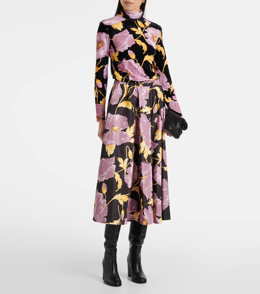 Floral turtleneck top