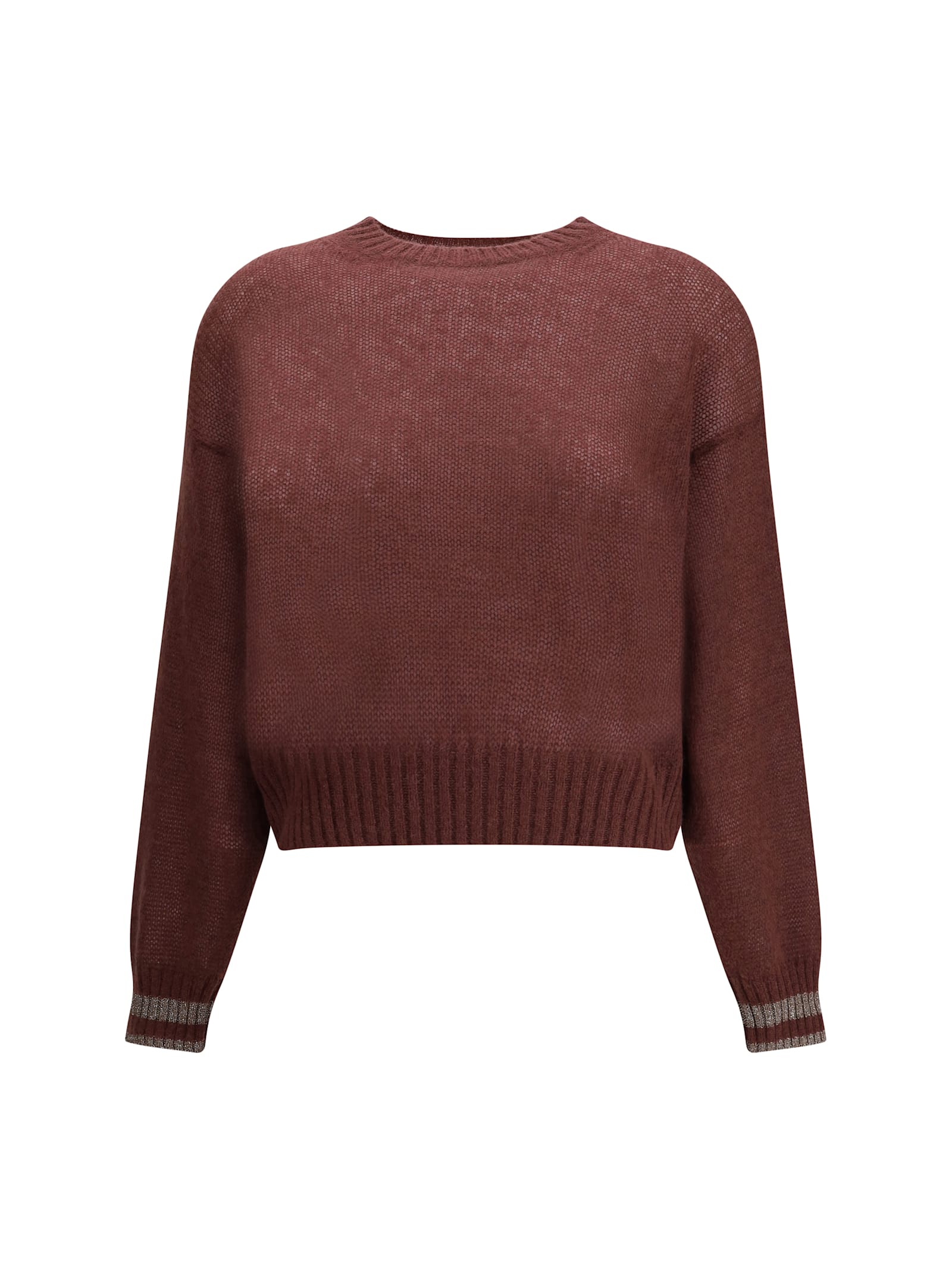 Ribbed-trim sweater - Purple