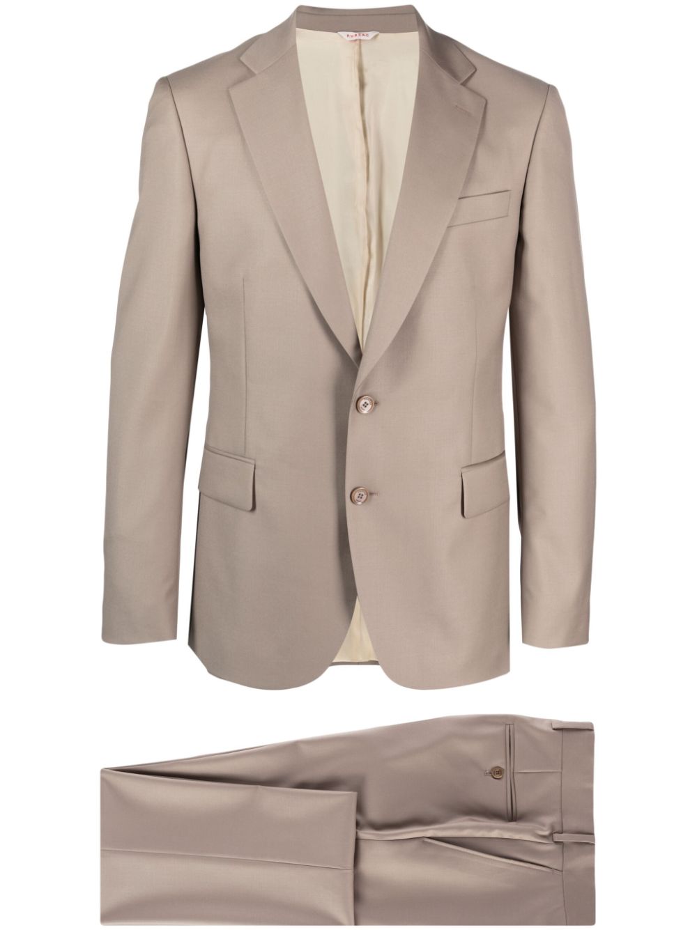 Virgin wool single-breasted suit - Neutrals