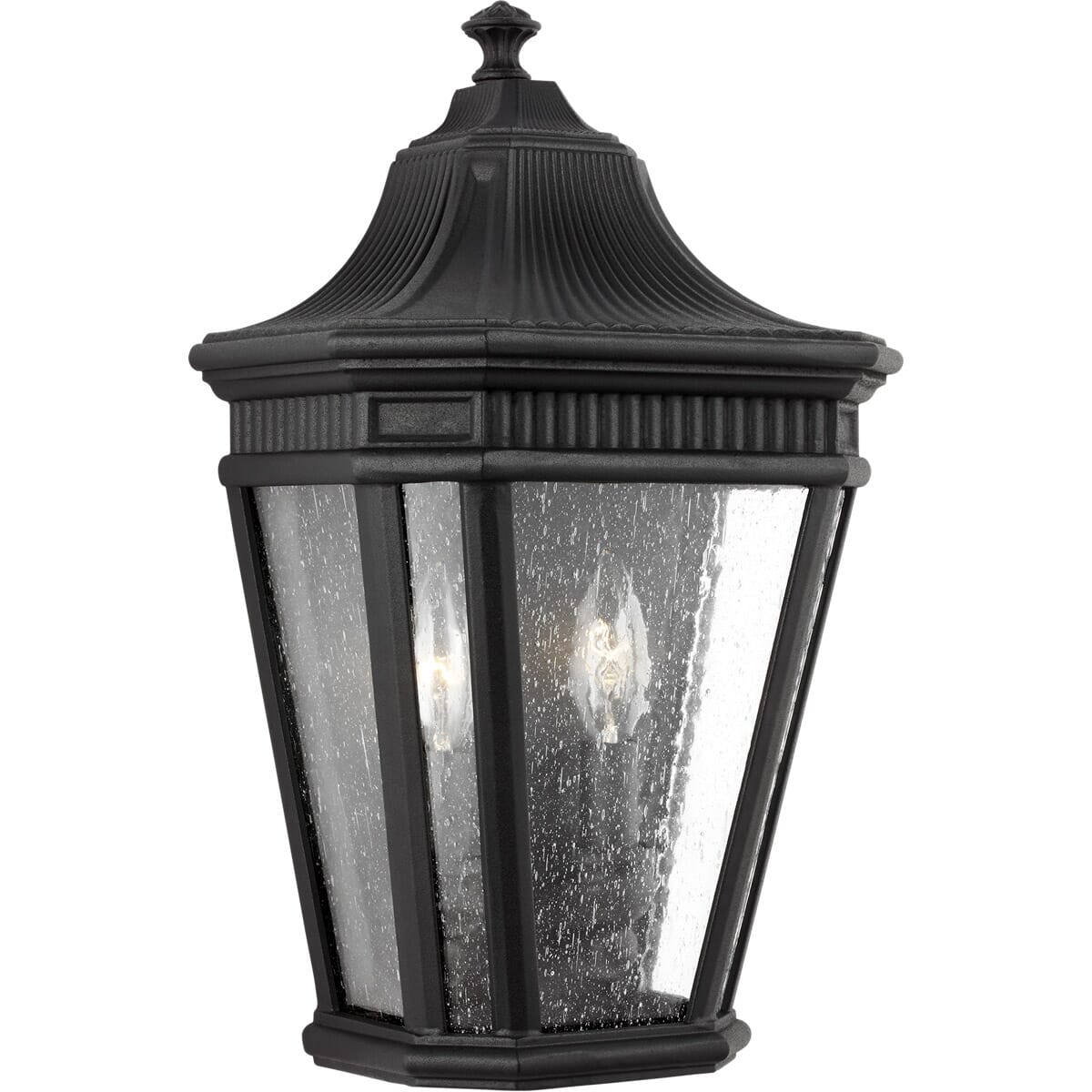 Black Two Light Outdoor Wall Lantern from the Cotswold Lane Collection