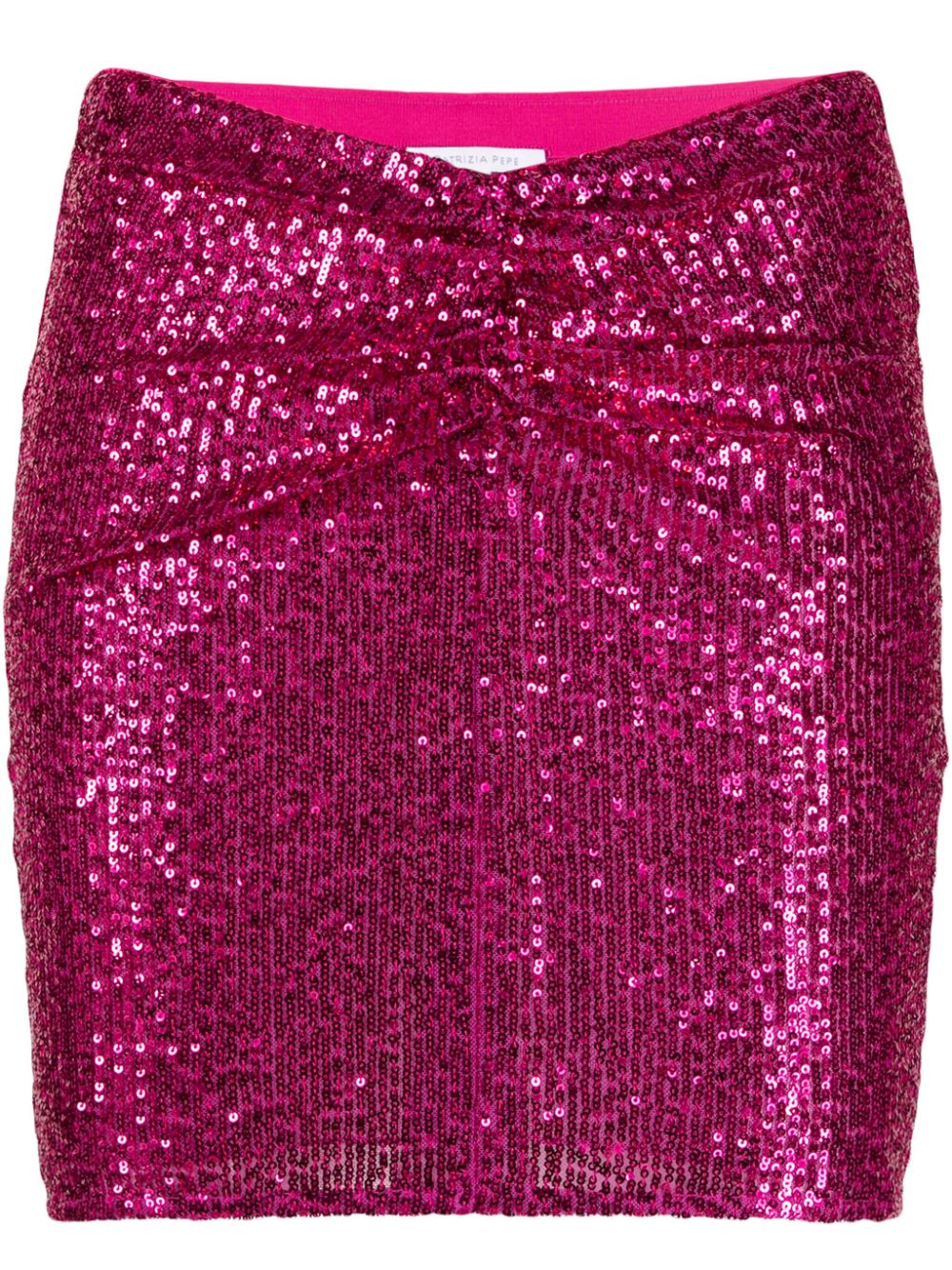 Gathered sequin miniskirt - Pink