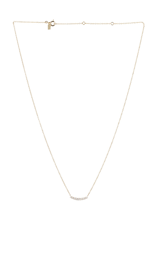 EF COLLECTION Full Cut Diamond Arc Necklace in Metallic Gold