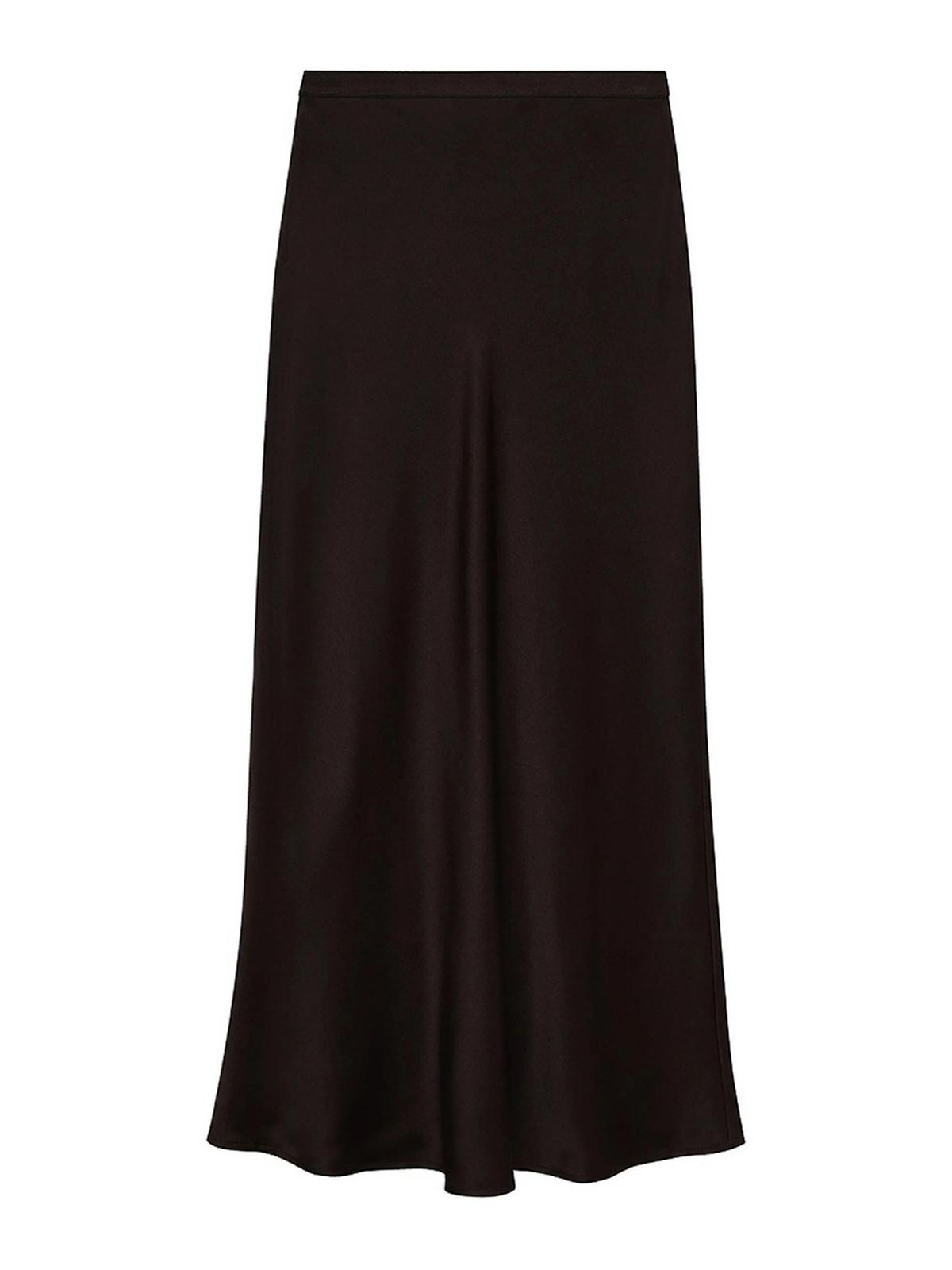 Dark Brown Bar Silk Skirt