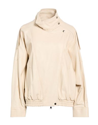 Woman Jacket Cream Size S Leather